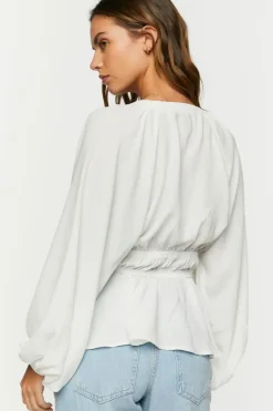 Surplice Peasant-Sleeve Top