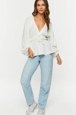 Surplice Peasant-Sleeve Top