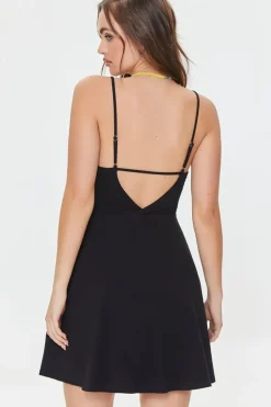 Surplice Skater Mini Dress
