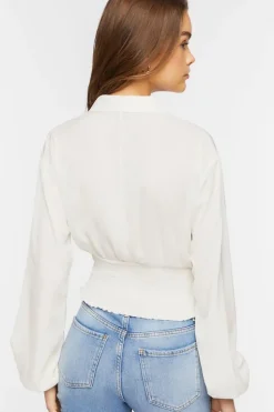 Surplice Smocked Top