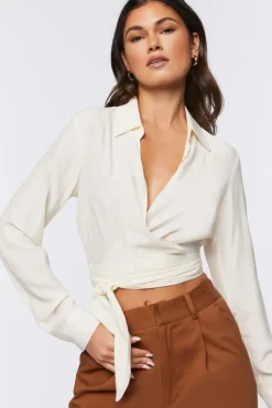 Surplice Wrap Crop Top