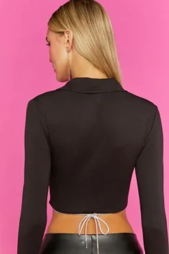 Surplice Wrap Crop Top