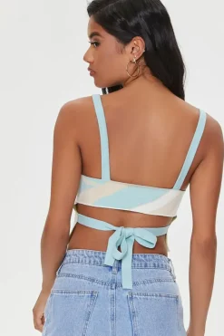 Sweater-Knit Abstract Print Crop Top