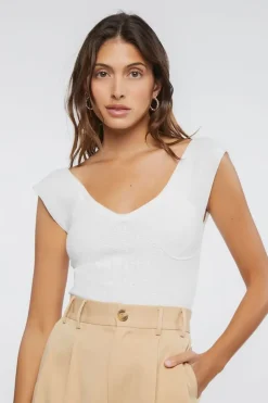 Sweater-Knit Cap Sleeve Top