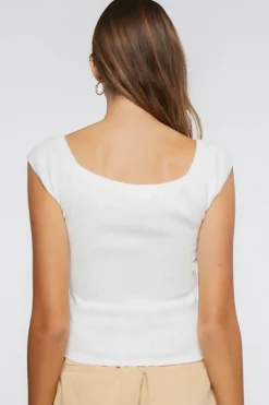 Sweater-Knit Cap Sleeve Top