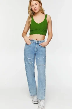 Sweater-Knit Cropped Tank Top