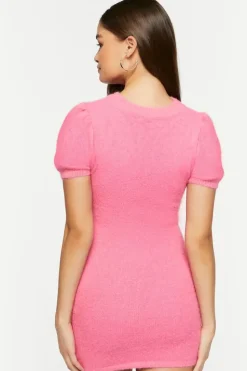 Sweater-Knit Cutout Mini Dress