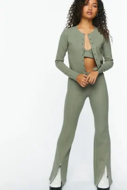 Sweater-Knit Flare Pants