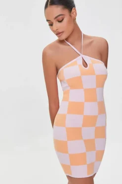 Sweater-Knit Halter Dress