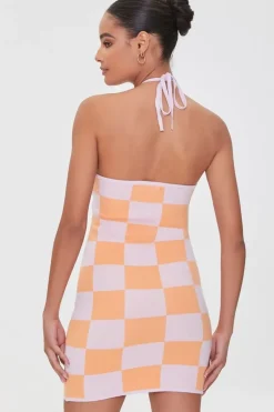 Sweater-Knit Halter Dress