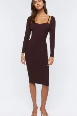 Sweater-Knit Midi Dress & Shrug Set