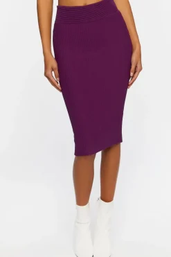 Sweater-Knit Midi Skirt