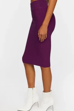 Sweater-Knit Midi Skirt