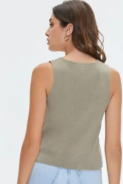 Sweater-Knit Open-Front Top