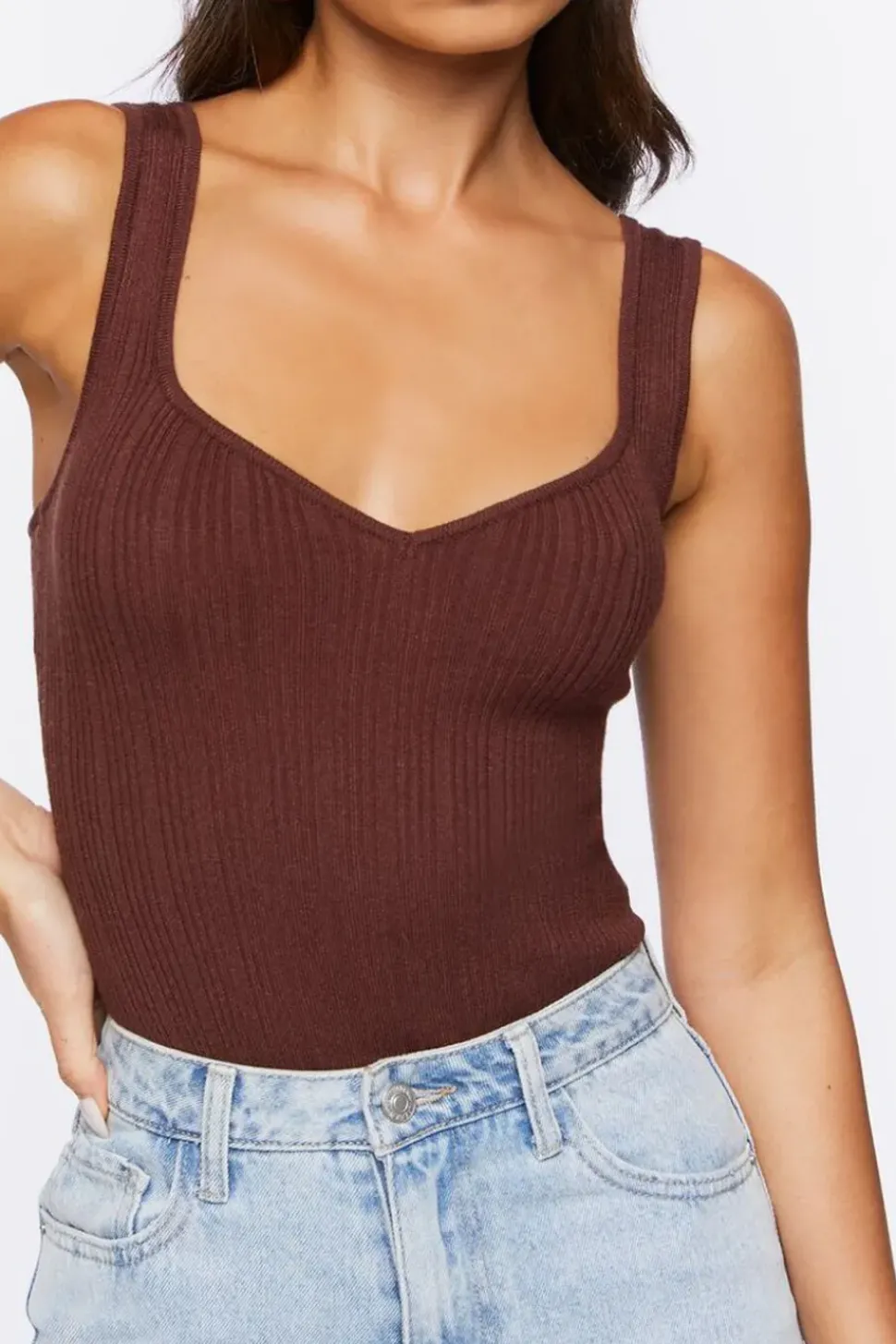 Sweater-Knit Tank Bodysuit