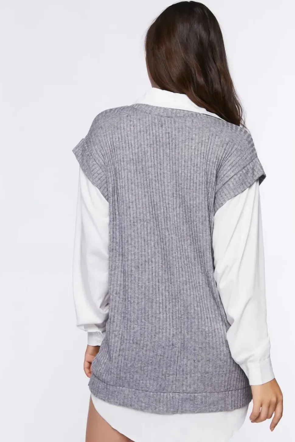 Sweater Vest & Shirt Combo Dress