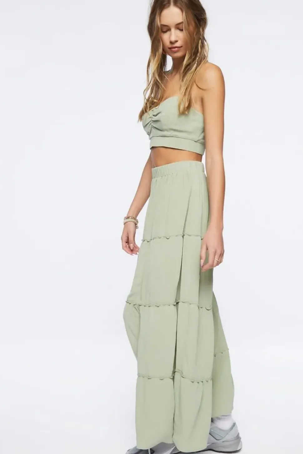 Sweetheart Cropped Cami & Maxi Skirt Set