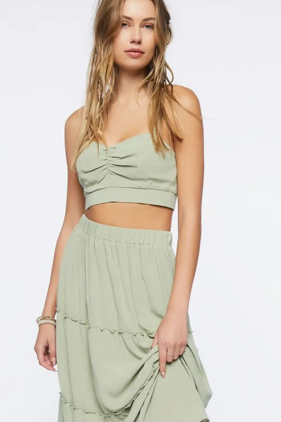 Sweetheart Cropped Cami & Maxi Skirt Set