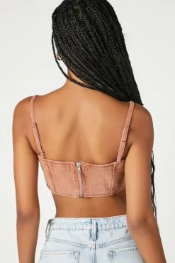 Sweetheart Denim Corset Crop Top