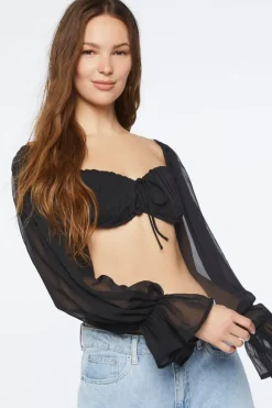 Sweetheart Lace-Back Crop Top