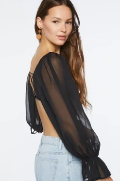 Sweetheart Lace-Back Crop Top