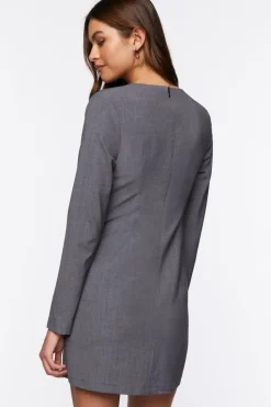 Sweetheart Long-Sleeve Mini Dress