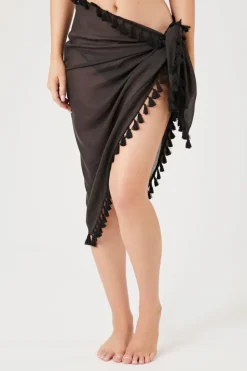 Tassel-Trim Cover-Up Sarong