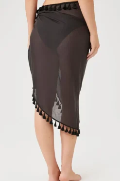 Tassel-Trim Cover-Up Sarong