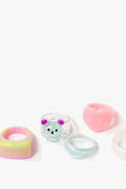 Teddy Bear Cocktail Ring Set