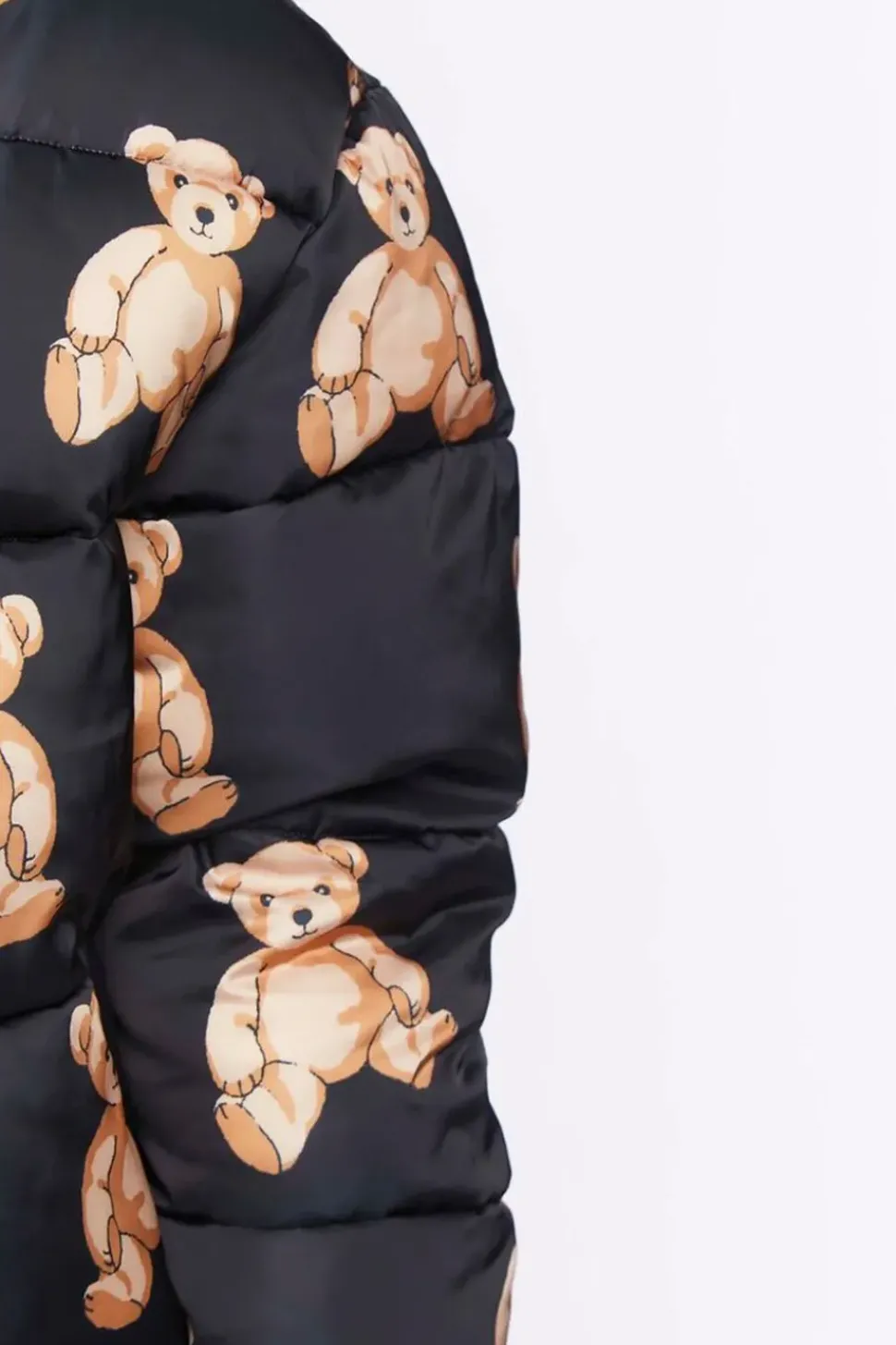 Teddy Bear Print Puffer Jacket