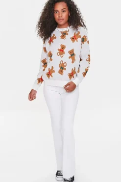 Teddy Bear Print Sweater
