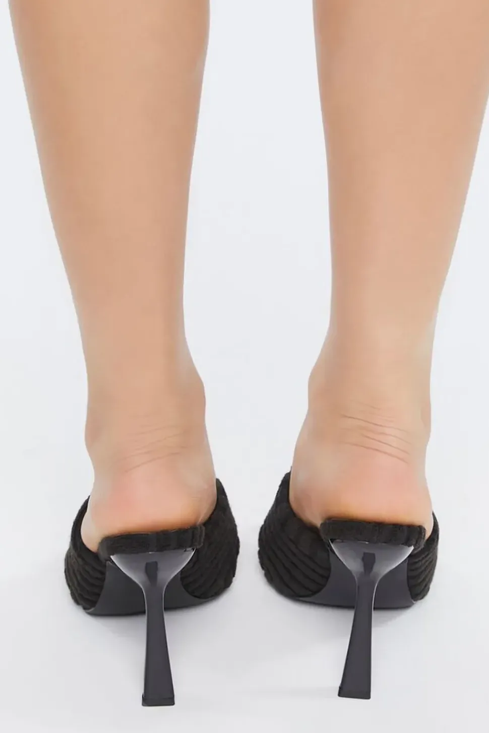 Terry Cloth Open-Toe Stiletto Heels