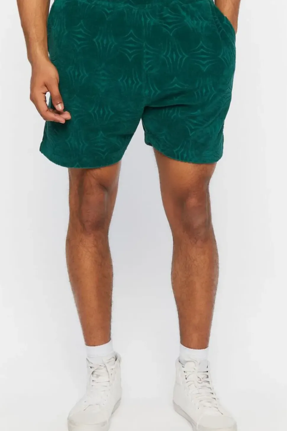 Textured Abstract Print Shorts