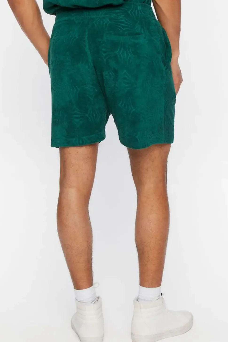 Textured Abstract Print Shorts