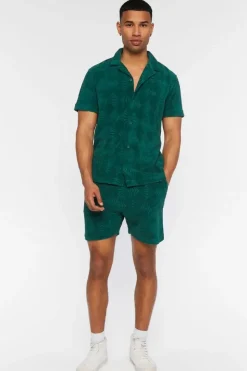 Textured Abstract Print Shorts