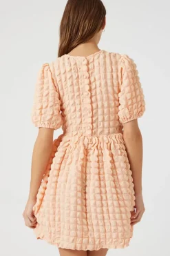 Textured Babydoll Mini Dress