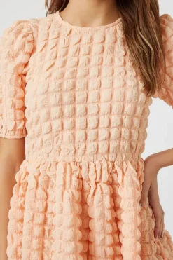 Textured Babydoll Mini Dress