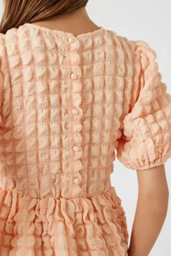 Textured Babydoll Mini Dress