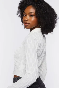 Textured Cropped Shirt