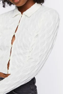 Textured Cropped Shirt