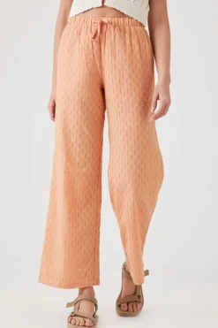 Textured Drawstring Wide-Leg Pants