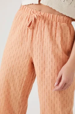 Textured Drawstring Wide-Leg Pants