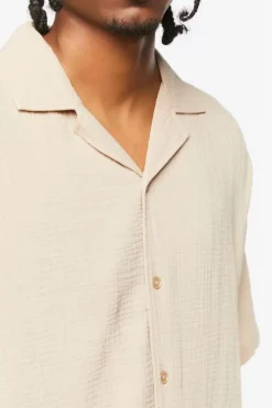 Textured Drop-Sleeve Shirt