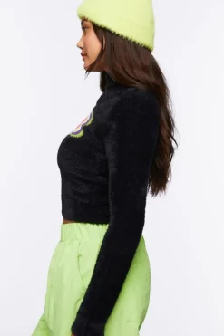 Textured Flower Graphic Sweater