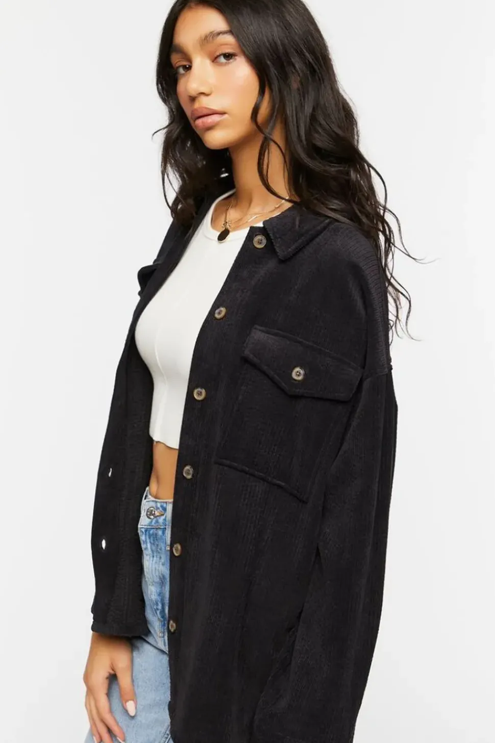 Textured High-Low Shacket