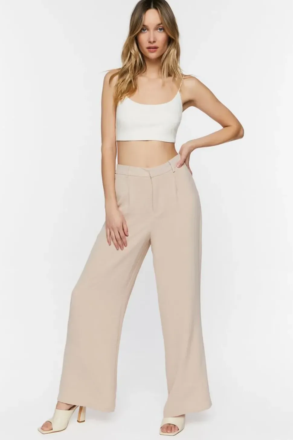 Textured High-Rise Trousers