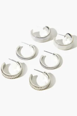 Textured Hoop Earring Set