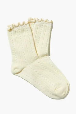 Textured Lettuce-Edge Crew Socks