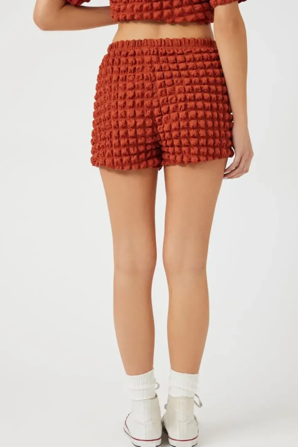 Textured Mid-Rise Shorts
