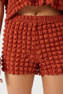 Textured Mid-Rise Shorts